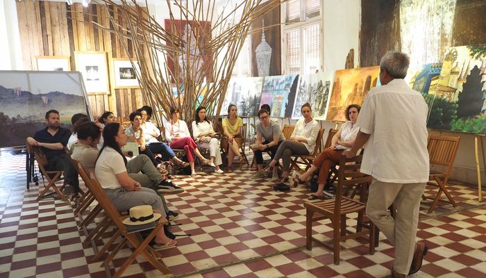 Art Histories and CAHIM Fellows 2018/19 and teams at the Documentation Center of Cambodia (DC Cam), Phnom Penh, Cambodia. Photo: Helene Bongers