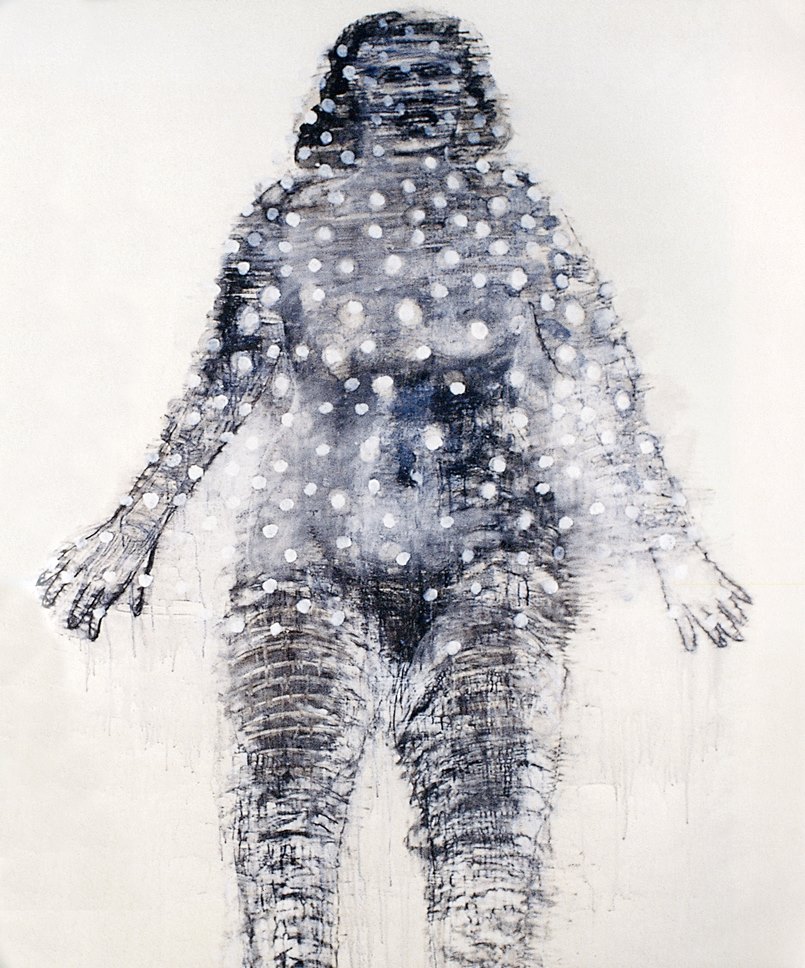 Nalini Malani, Medea as Mutant, Charcoal wall drawing, 1996, Mumbai, Max Mueller Bhavan.